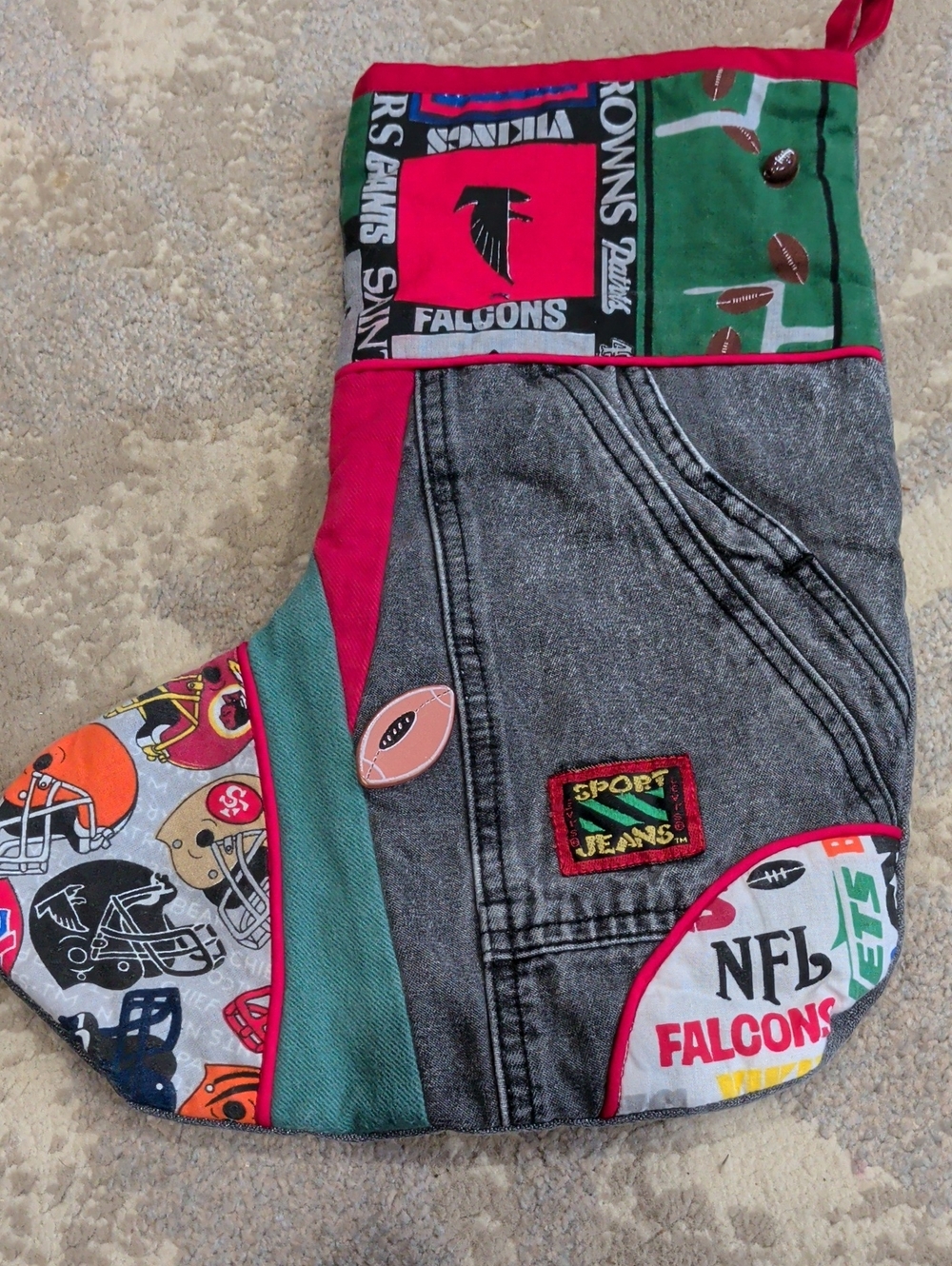 Handmade NFL Christmas Stocking